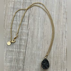 Amethyst Druzy Geode Vintage Pendant Necklace | Gold Purple Upcycled